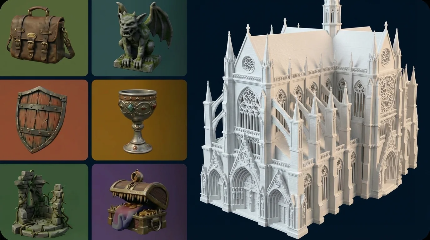 High detail 3D models showcasing intricate geometry