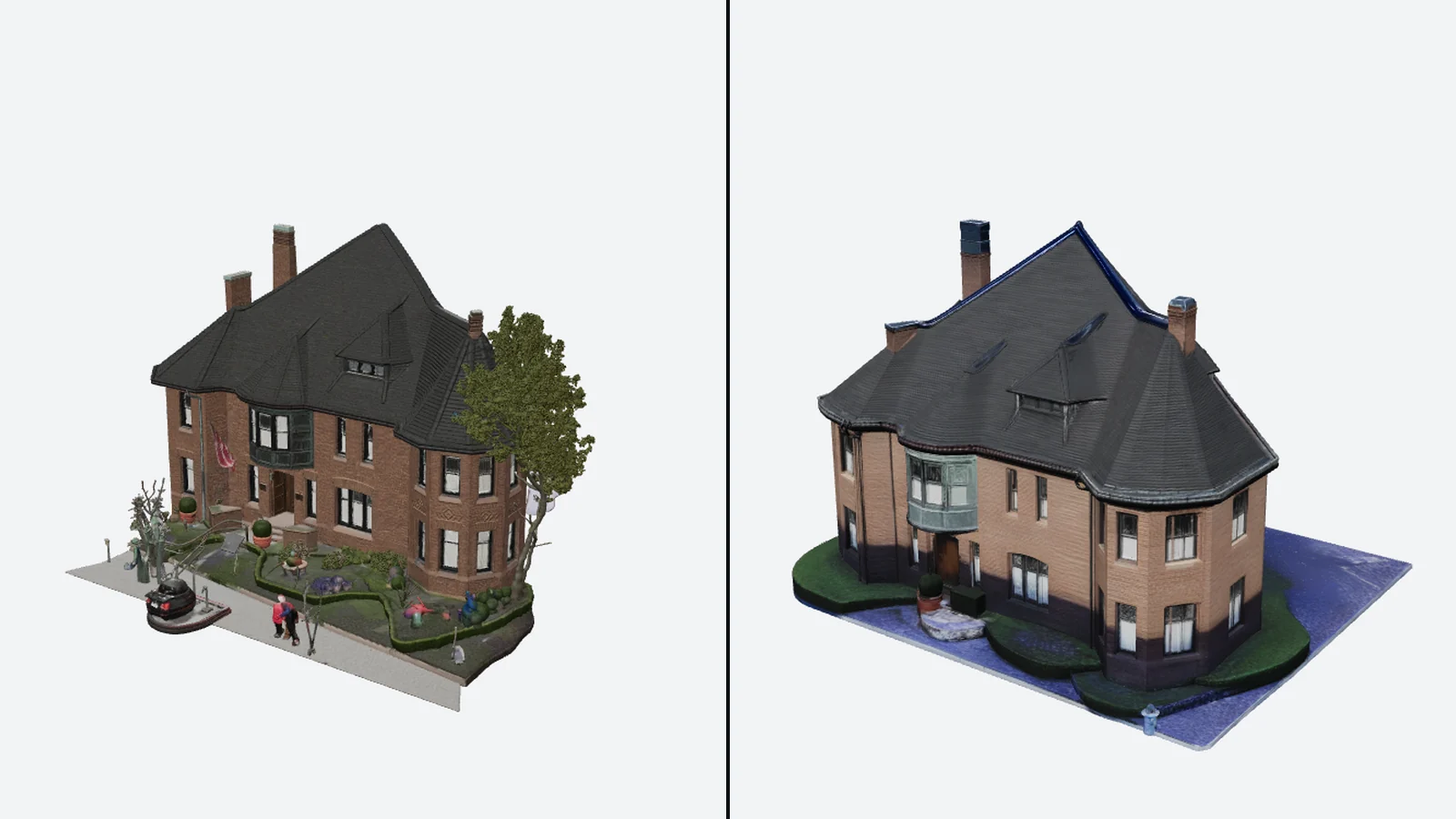 Image to STL Test: Meshy vs SupaVoxel, 184.9 MB vs 15.2 MB for One Building